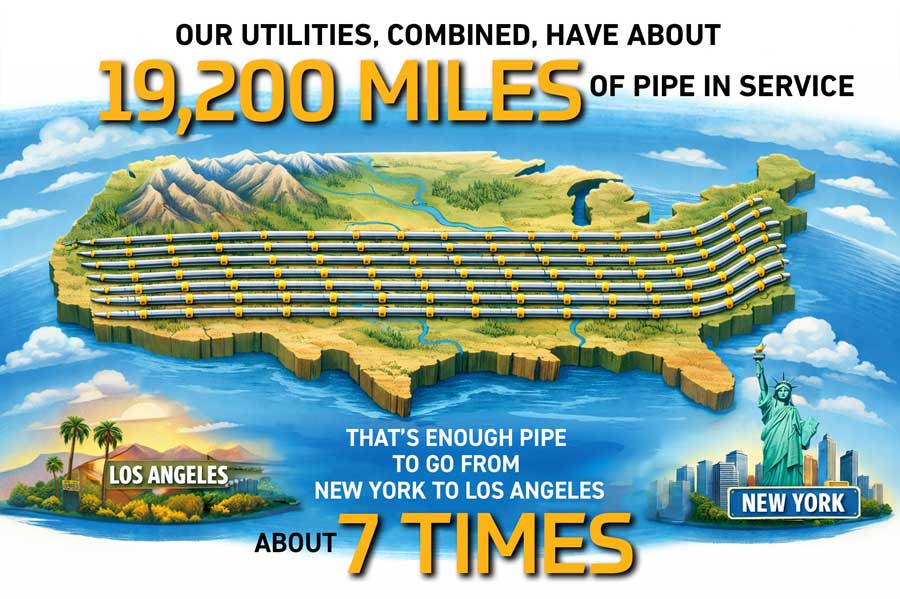 19,200 miles of pipe in service
