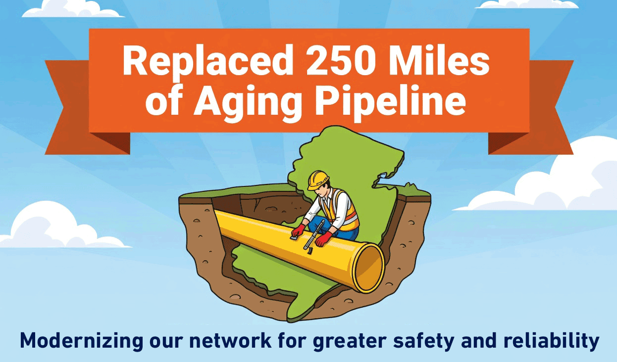 Replaced 250 miles of aging pipeline