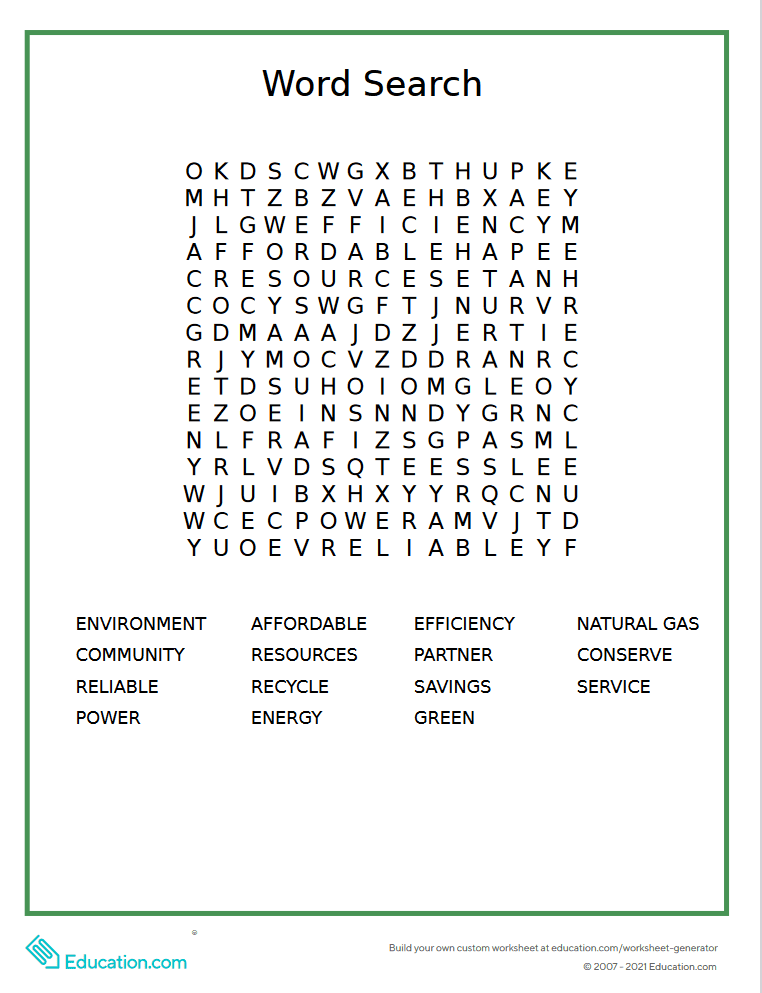 PDF will open in a new window Word Search preview