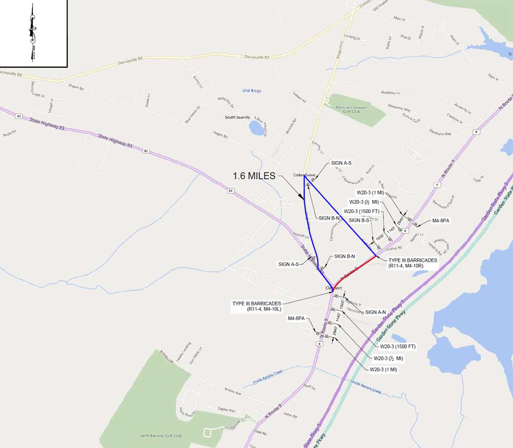 Map of State Highway 83 Intersection Detour