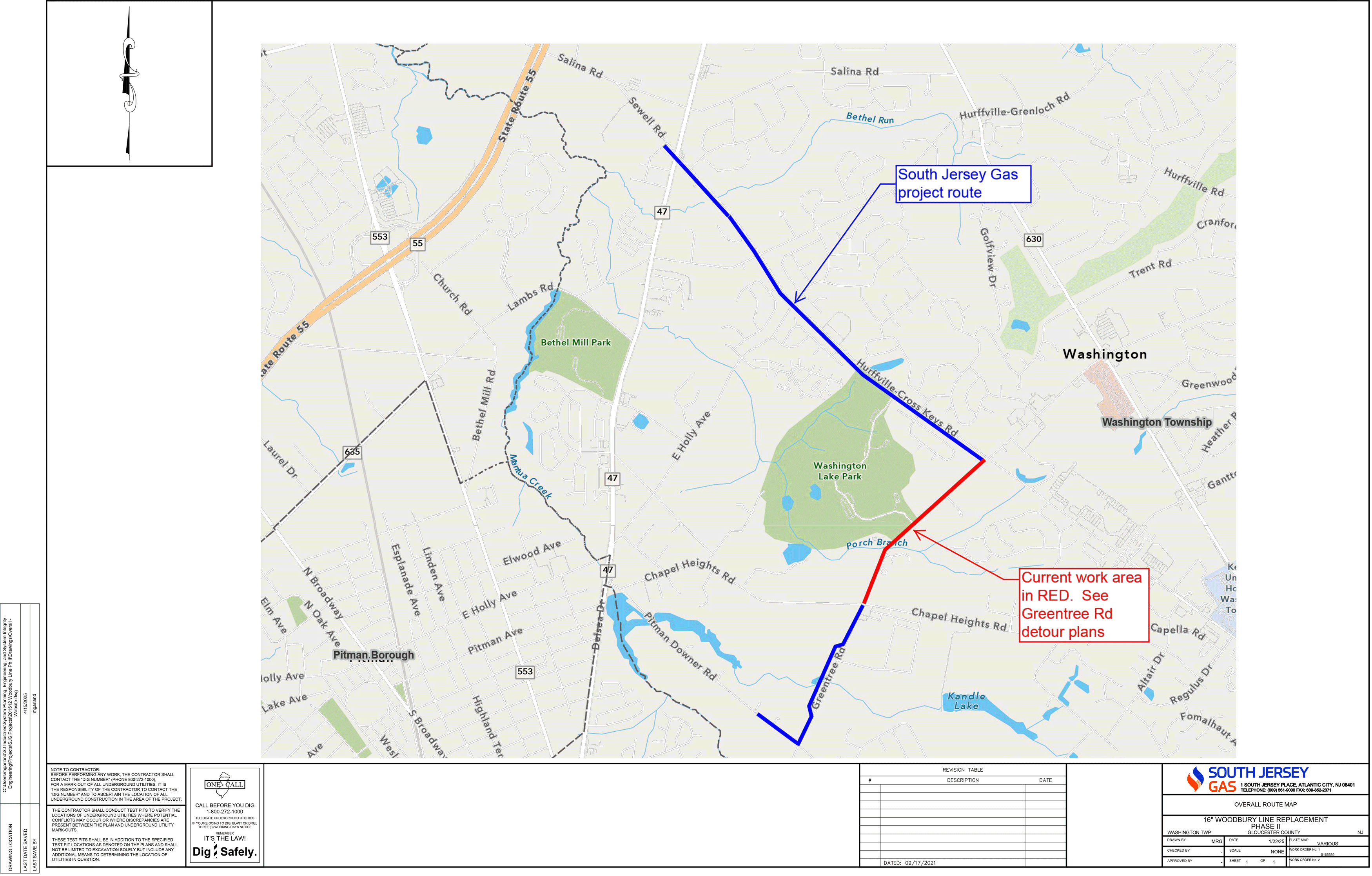 Map of current construction area